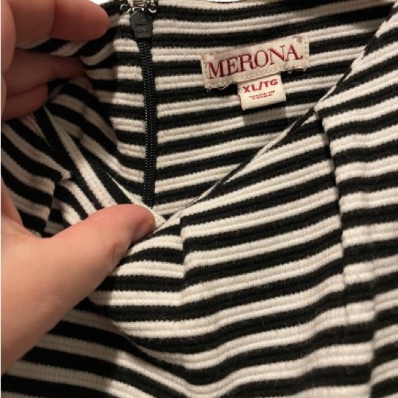 Merona Black & White Striped Dress w/ pockets - Target Size XL - Picture 6 of 9